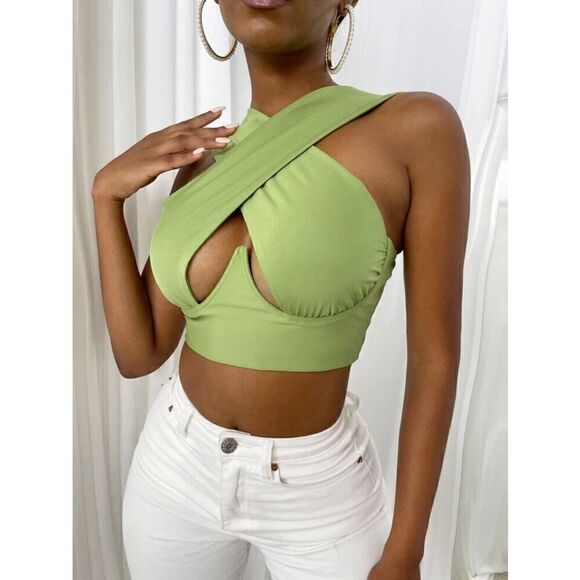 Cross Front Crop Top NEW - Picture 5 of 5